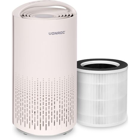 VONROC - Luftreiniger – 3-stufiger HEPA-Filter – CADR 200 m³/h – bis 25 m² – WiFi – Beige (1/5)