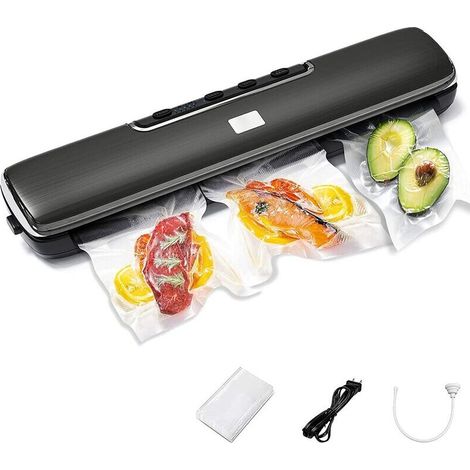 royaluxe -Machine Sous Vide Alimentaire, 6 en 1 Appareils de Mise Sous Vide, Mise Sous-Vide Pour Aliments, Viandes, Légumes, Fruits la Conservation, Inclus 15 Pcs Sac Sous Vide, Tuyau d'extraction de (1/5)