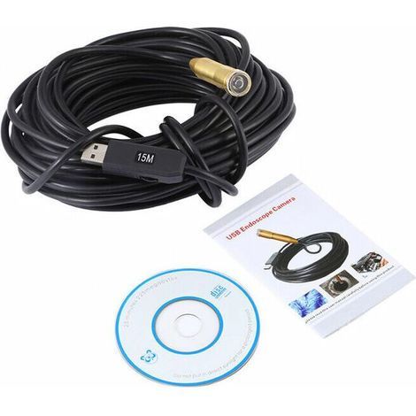 Endoscope industriel 15m d\'USB d\'endoscope de canalisation de lentille imperméable de cuivre de 14,5 mm (1/5)