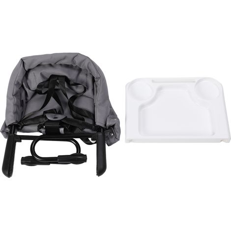 Chaise haute à crochet en tissu Oxford, Table pliante Portable multifonctionnelle rapide pour tout-petits gris (1/5)