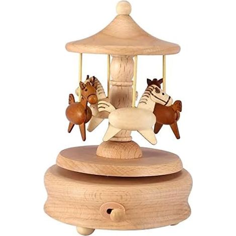 Boîte à Musique - Boîte à Musique À Remontage Manuel En Bois Massif - Décor Intérieur Et Cadeau Festif - 1 Pièce (1/5)