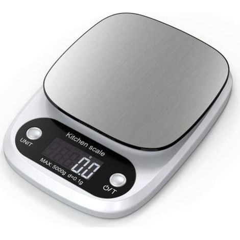 Équipée numériquement de façon professionnelle avec écran LCD, son et fonction tare, couleur argent. (1/4)