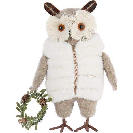 Statuette Hibou "Manteau" 35cm Multicolore (1/2)