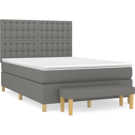Maison Exclusive - Boxspringbett mit Matratze Dunkelgrau 140x200