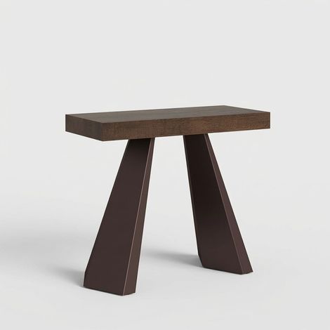 Mesa consola extensible en nogal 90x40-196cm Diamante Small Premium Noix (1/5)