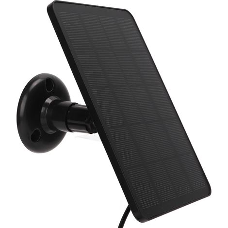 4W 5V monokristallines Solarpanel mit Ladekabel für Außenüberwachungskameras, Schwarz
