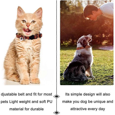 Collares de tela naranjas para perros con temática de Halloween, para mascotas (2 unidades incluidas) (1/5)