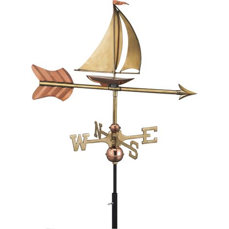 Cottage Yacht Copper Weathervane - H66 x W56 x L28 cm