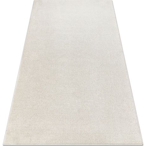 Teppich Teppichboden VELVET MICRO creme 031 eben, glatt, einfarbig beige 200x500 cm