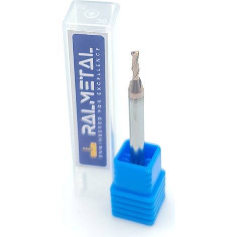 Vollhartmetall-Fräser 2,5 x 50 mm, 2 Schneiden, 55 HRC, TiSiN (1/2)