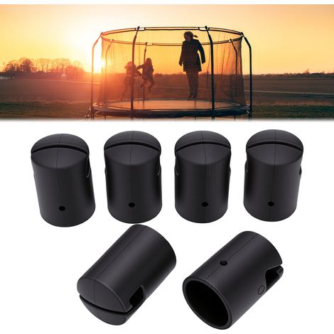 Capuchons de poteaux d'enceinte de Trampoline, couvercles de protection supérieurs cylindriques en plastique noirs, 6 pièces (1/5)