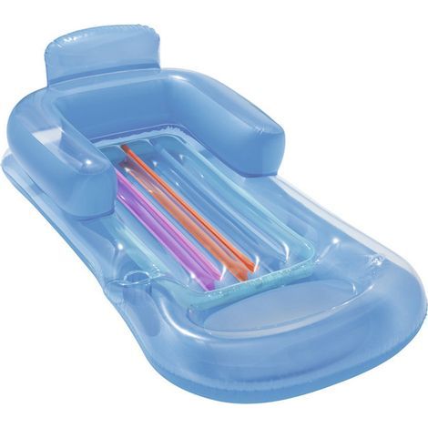 Chaise longue de piscine gonflable pour adultes avec porte-gobelet, bain de soleil, chaise longue de plage pour fête en plein air en été (1/4)