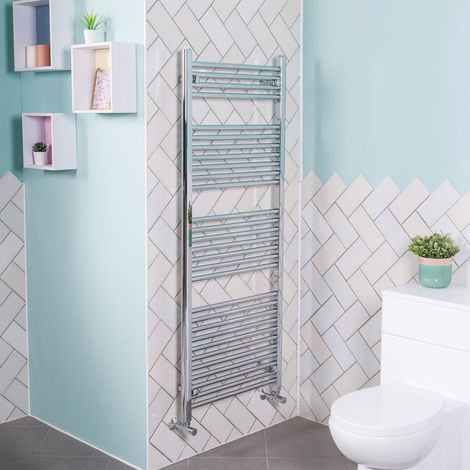 1500x600 Straight Central Heating Towel Rail Bathroom Heated Rad Radiator Chrome (1/5)
