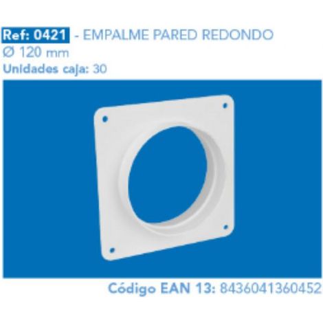 FPLUS empalme pared redondo 120 mm , empalme pared redondo 120 mm