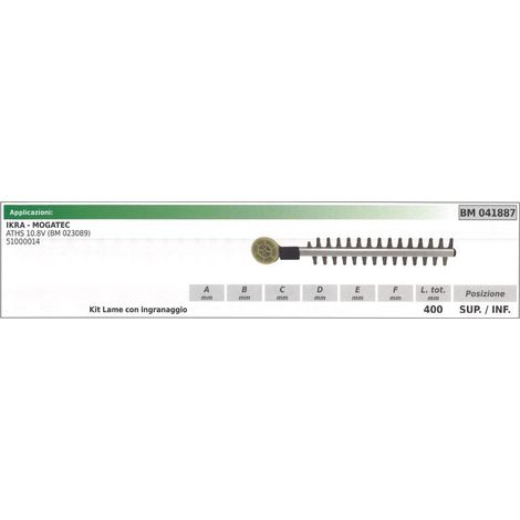 Unter-/Obermessersatz IKRA Heckenschere ATHS 10.8V 041887