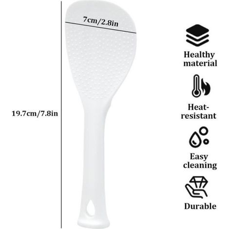 Cuillère à riz - Non spécifié - Lot de 2 - 19,7 x 7 cm - Anti-adhésives - Ergonomiques (1/4)