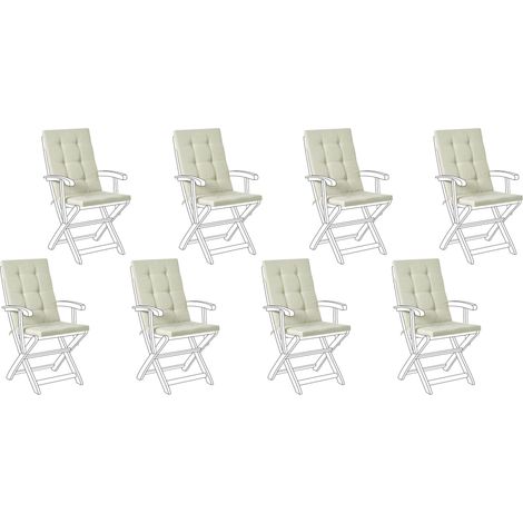 Set di 8 cuscini per sedile/schienale per sedie da esterno con lacci Verde chiaro Maui