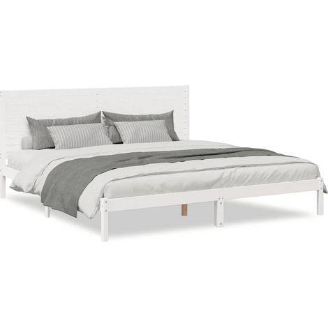 Maison Exclusive - Giroletto Extra Lungo senza Materasso Bianco 180x210cm Massello