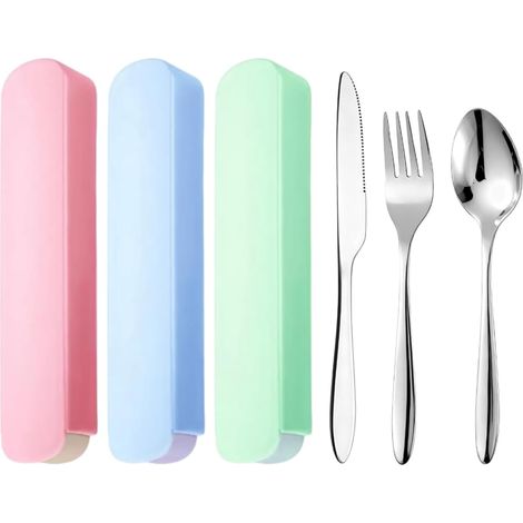 3 Set de Couverts Lunch Box de Camping pour Pique-Nique, Voyage, Bureau (1/5)