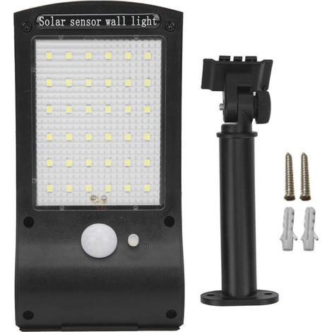Applique solaire extérieure avec détecteur de mouvement Lumière LED 6500K 3 modes réglables IP65 étanche Installation facile (1/5)