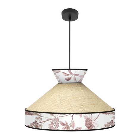 Lampada a sospensione "Constantinople", Ø50cm, altezza regolabile, 1xE27 (lampadina non inclusa), beige e rosso