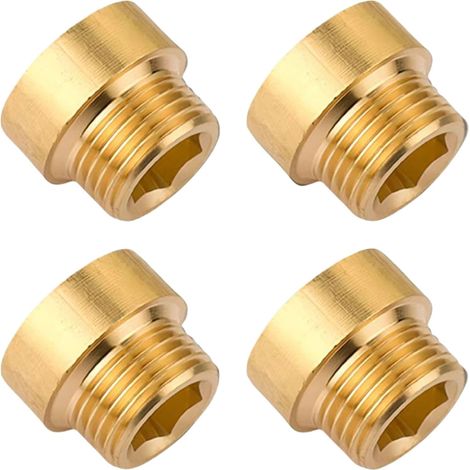 4 pièces Rallonge de robinet G1/2 pouce x 10 mm, laiton Rallonge de robinet G1/2 pouce (F Ø 19,5mm x M Ø 20,3mm) 10mm,Rallonge de robinet Fitting,Raccord fileté (1/4)