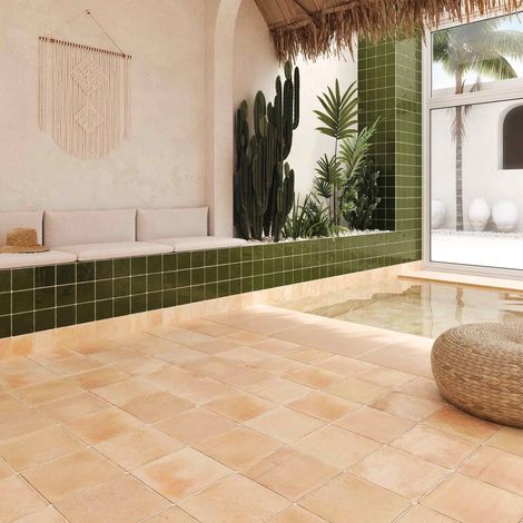 Carrelage Effet Terre Cuite ROOTS 11x11 cm Olive Sweet (1/2)