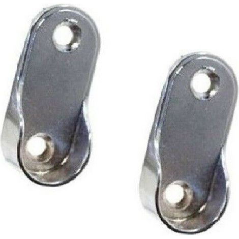 Set tubo asta per armadio ovale colore cromato con supporti reggitubo inclusi lunghezza: solo 2 supporti laterali