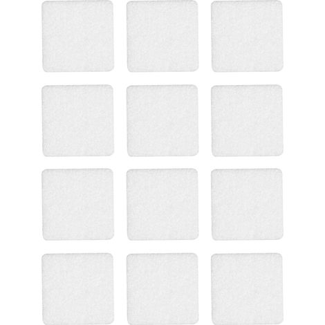 Patins en feutre auto-adhésifs blancs (lot de 12) 28 x 28 mm Vorstahl (1/5)