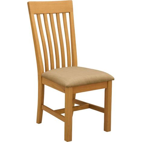 Lot de 2 Chaises de Salle à Manger en Bois Massif de Chêne, Couleur Beige (1/5)