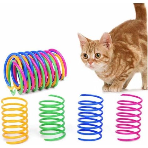 Jouet de Chat à Ressort, Printemps Jouet de Chat 20 pièces, Coloré Interactif Chat Jouets, Ressorts en Spirale en Plastique, Durable et Souple, Jouet de Chat pour la Chasse et la Morsure (1/5)