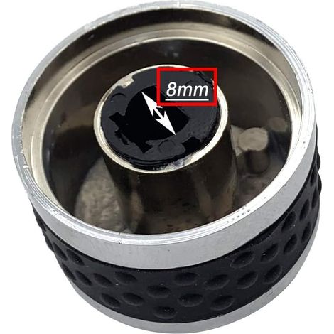 Lot de 2 boutons de commande universels en métal pour barbecue à gaz - Convient pour tous les types d'appareils avec tige de type D de 8 mm (1/4)