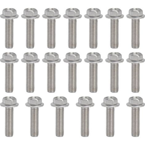 20 pièces M10x1,5 boulons à vis A2-70 boulon à tête hexagonale à bride en acier inoxydable avec joint DIN6921M10x35 (1/5)