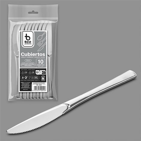 Wiederverwendbares Messer 20 cm, Silber. 10 Stück (1/2)
