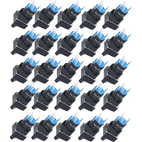25 boutons sélecteurs à verrouillage automatique 2 vitesses avec voyant lumineux 16 mm carré 12 V BEMLA1611XD/21F (vert) (1/5)