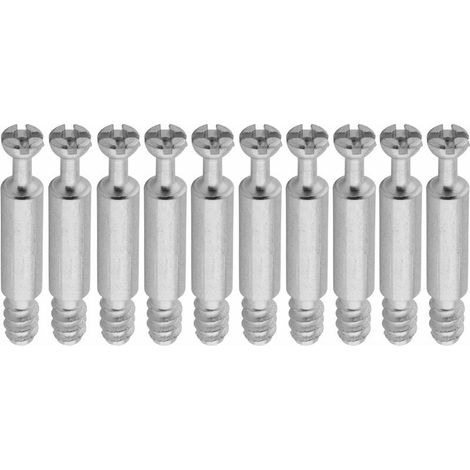 10x goujon ferrure raccord d'assemblage lisse rastex panneau meuble acier brut, 7x24mm (1/2)