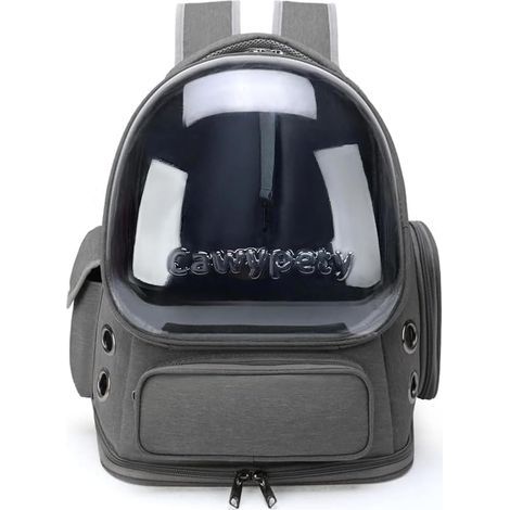 Sac à dos de transport pour chat, sac à dos respirant à grand volume pour chatons et petits chiens jusqu'à 5,5 kg - Gris (1/5)
