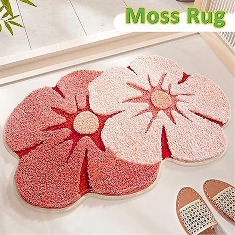 Tapis de bain antidérapant en microfibre, tapis d'entrée, tapis de baignoire/toilettes C (1/5)