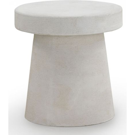 table basse en polyrésine couleur ciment blanc (1/5)