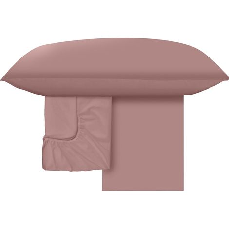 Parure de Lit avec 1 Drap Housse 130x200 Coton 100% Bio Certifié OekoTex Antiacarien Hypoallergénique Respirant Surmatelas Haut 30 cm, 1 Taie Oreiller 50x80 et 1 Drap Plat 180x280 (1/5)