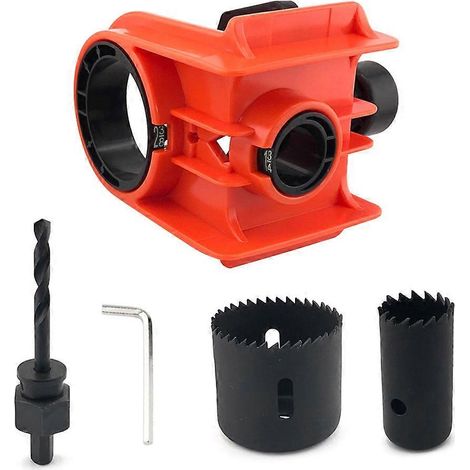 Kit d'installation de serrure de porte, pince de fixation pour serrure de porte, convient uniquement aux portes en bois, kit de perçage pour une installation facile de la serrure (orange) (1/5)