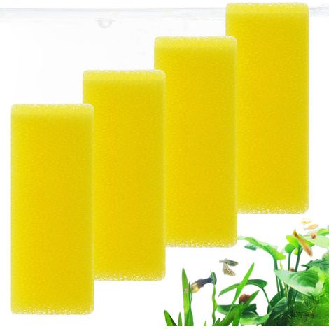 Lot de 4 mousses de filtration pour filtre d'aquarium, éponge filtrante biologique de remplacement