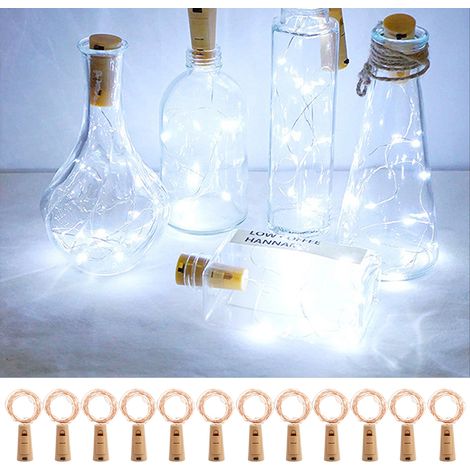 Luces De Botella De Vino Con Corcho - Luces De Cuerda - Alimentadas Por Baterías - Para Decoración Navideña Y Diy - 1 Unidad (1/5)