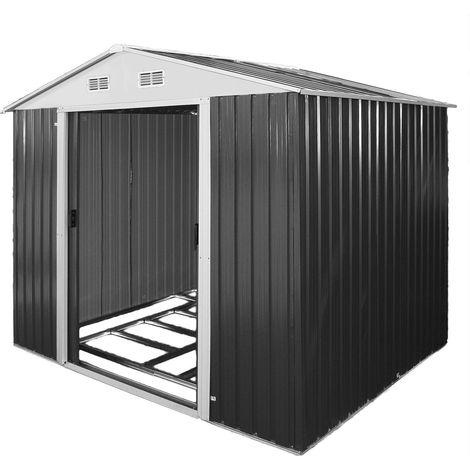 Geräteschuppen Gerätehaus Schuppen Gartenhaus Leeds Metall 4,8 qm Anthrazit (1/5)