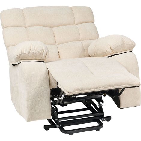 Electric Recliner Chair ARES With Footrest Fabric Light Beige (1/5)