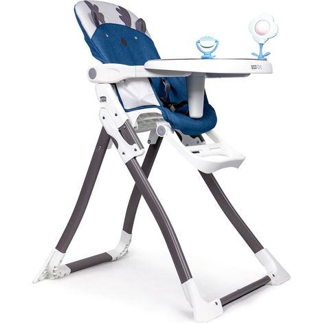 Chaise haute pliante avec tablette reglable et ceintures de securite