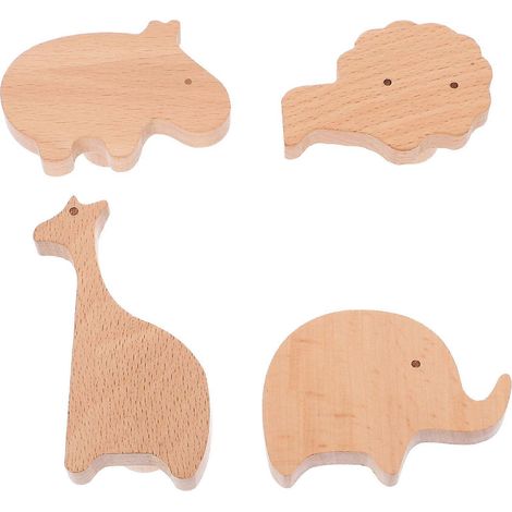 Crochets muraux en bois en forme d'animaux, pour suspendre les chapeaux, 20 crochets par paquet, adaptés aux chambres d'enfants. (1/5)