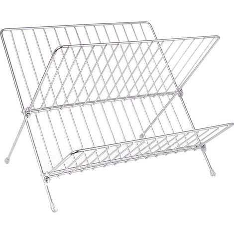 Abtropfgestelle, pliable, X-forme, 2 Niveaux, Égouttoir pour la Vaisselle, Abtropfhalter pour Essteller et Bol Égouttoir pour Küchentheken (1/4)