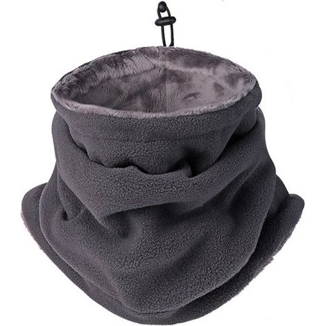 Tour de cou unisexe, bonnet d'hiver, tour de cou pour homme, coupe-vent, élastique, épais, doux, doublé polaire, respirant, idéal pour la moto, le vélo, le ski, la randonnée et la course à pied, taill (1/5)