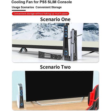 Système de refroidissement pour consoles de jeux avec ventilateur et éclairage LED pour modèles Slim (1/4)